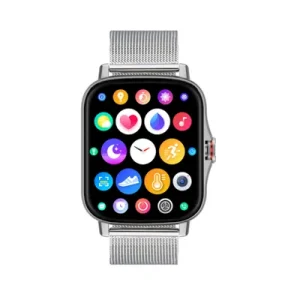 GETFITSOO Ultra-Slim & Lightweight Smartwatch for Small Wrists - Black Display, Pink Silicone Strap, Dynamic Island SOS, Music Control, 20 Sport Modes, Fast Charging, Compatible with iPhone & Android, Perfect for Exercise, Gardening, Weather Monitoring &