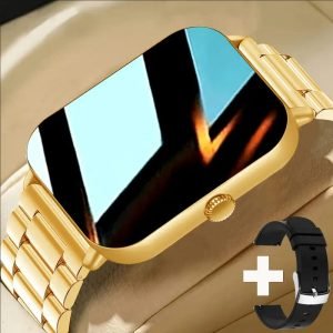 Sturdy and Durable Outdoor Smartwatch with LED Flashlight, Fitness Tracker, High Quality, Battery, Wireless Calling for iPhone & Android, 2.01&quote; IPS Display, USB Rechargeable, Stainless Steel Band, 8959T6 Chip, 240p Resolution, 5.0 Wireless