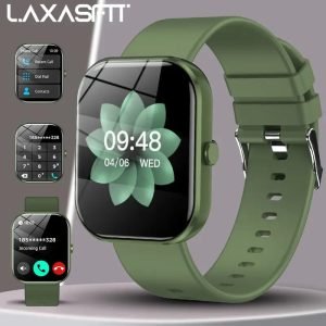 [Holiday Gift] Lonzerei New Fashion 2.01-Inch HD Wireless Call Smart Watch Men's Multi-Sport Fitness Band Long Battery Flashlight Outdoor Sports Watch Voice Assistant High Quality Smart Watch Cycling Timer + Holiday Gift