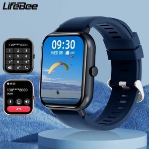 CatShin Smart Watch for Men - 1.85&quote; Full Touchscreen, IP67, 710mAh Battery, 100+ Sports Modes, 3D UI, Wireless Calls & Messages, Music Control, LED Lights, Stainless Steel Band, Compatible with Android/iPhone, Perfect Gift for Him