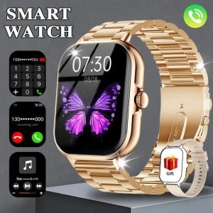 LIGE 2025 Men'S Smartwatch, 1.96&quote; HD IPS Display, 400mAh Long-Lasting Battery, USB Charging, Stainless Steel Strap, Compatible with iPhone & Android, Non-Waterproof, 360p Resolution, Alloy Body